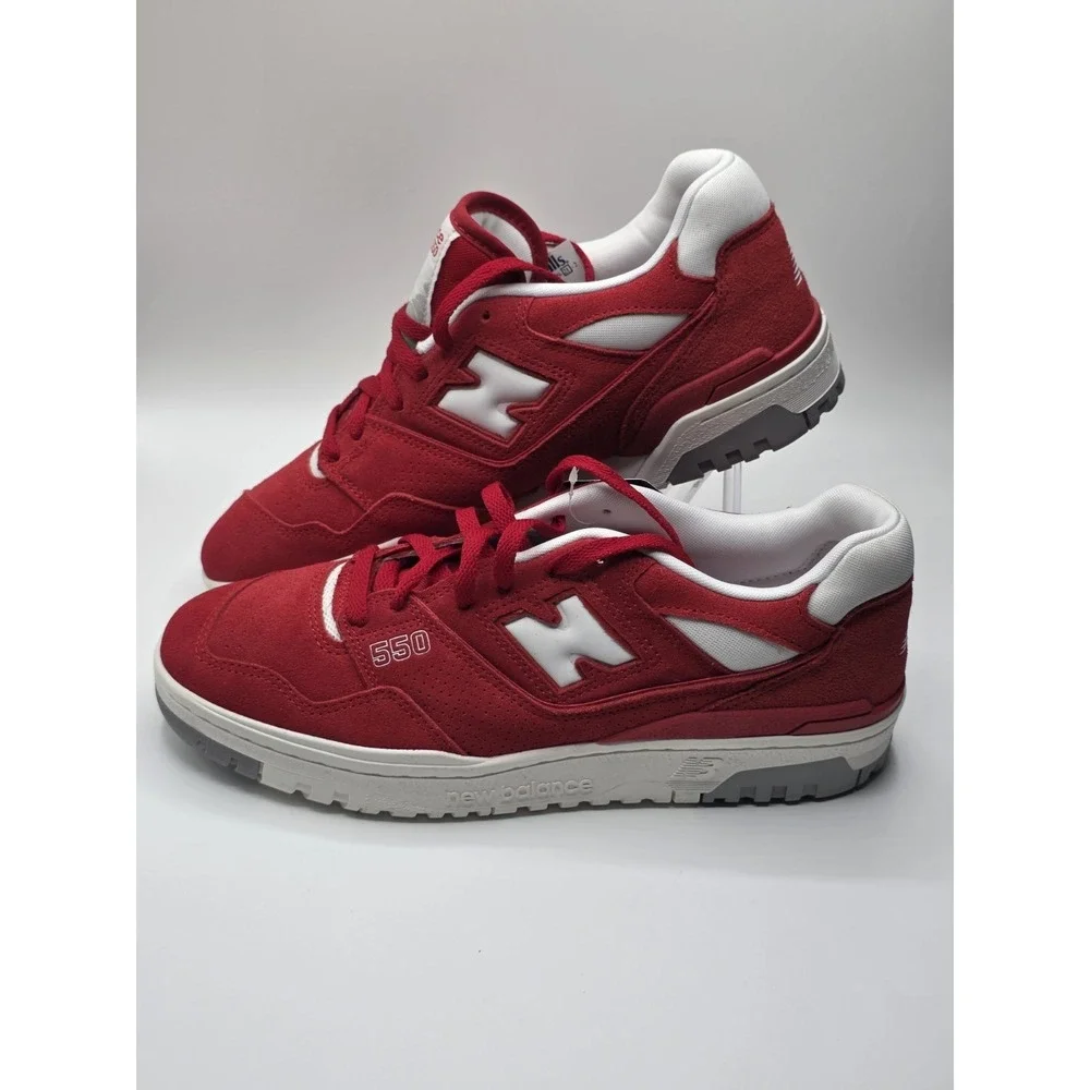 New Balance 550‎ Suede Pack Team Red And White BB550VND Men's Size 10.5